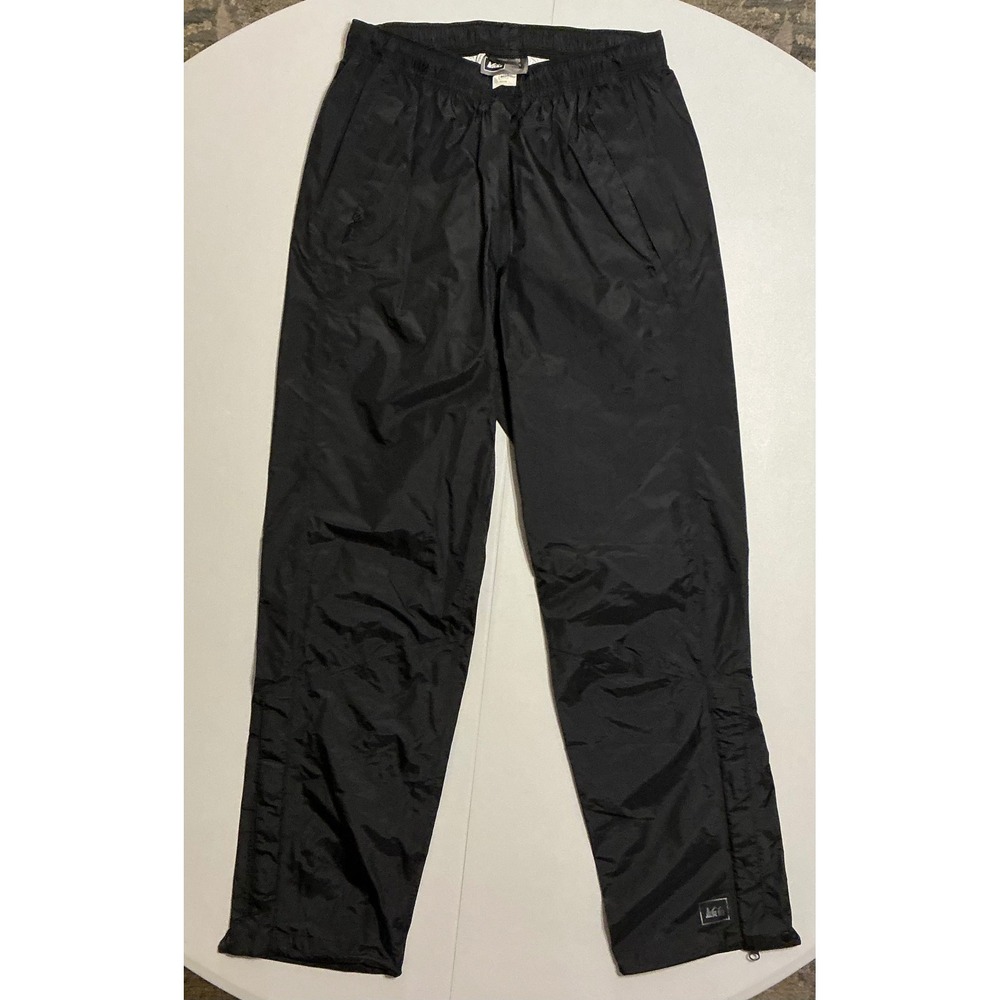 REI Rain Pants Women S Black Ripstop Nylon Waterproof Outdoor Gorpcore Hiking